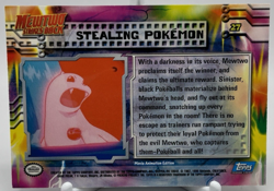 1999 Topps Pokemon the First Movie Stealing Pokemon Silver Foil #27 Blue Logo - Image 2