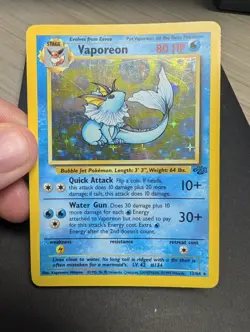 Pokemon TCG Vaporeon Jungle 12/64 Holo Unlimited Holo Rare 12/64 LP - Image 3