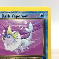 Dark Vaporeon 45/82 1st Edition Pokemon Card Team Rocket Error Off Center - Image 3