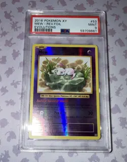Pokemon - Mew 53/108 Reverse Holo - XY Evolutions - PSA 9 Mint - Image 1