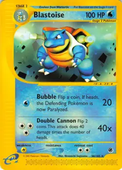 Blastoise - 36/165 Expedition Base Set - Pokemon TCG - 2002 - Image 1