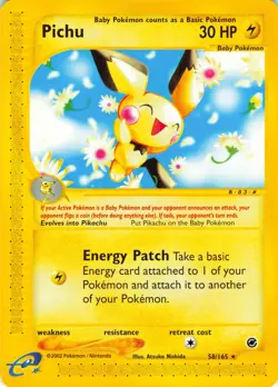 Pichu - 58/165 Expedition Base Set - Pokemon TCG - 2002 - Image 1