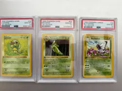 1999 Pokemon Base Set & Jungle 1ST Edition CATERPIE METAPOD BUTTERFREE PSA 10 - Image 1
