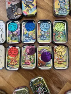 *EMPTY* Pokemon Prismatic Evolution 2 Mini Tin Sets Including ART and COINS. - Image 2