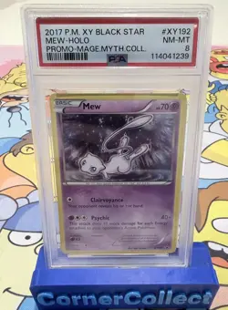 2017 Pokemon XY Mew Holo XY192 Black Star Promo PSA 8 NM-MT - Image 2
