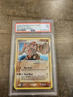 Pokemon Regirock Gold Star EX Legend Maker Holo Ultra Rare #97 PSA 7 - Image 1
