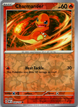 🔥Pokemon - Charmander - Reverse Holo - 026/197 - Obsidian Flames - (NM)🔥 - Image 1