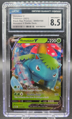 2021 Pokemon Venusaur V SWSH100 Black Star Promo CGC 8.5 NM/Mint+ Battle Deck - Image 1