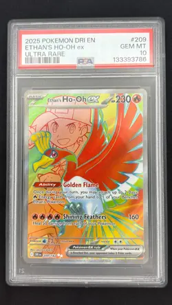 Ethan's Ho-Oh EX 209/182 - DRI Destined Rivals - Graded PSA 10 GEM MT Pokemon - Image 1