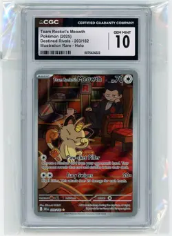 Pokemon Team Rocket's Meowth 203/182 Destined Rivals - CGC 10 - Image 1