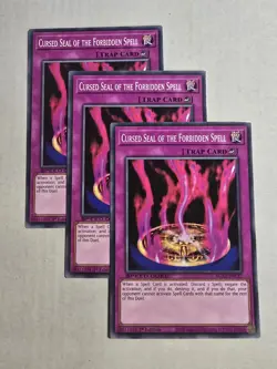 Yugioh 3x Common Cursed Seal of the Forbidden Spell SGX2-ENC17 NM - Image 1