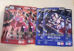 One Piece Sealed Lot 6 Sleeved Booster Packs OP14 x3 - EB-03 x3. - Image 1
