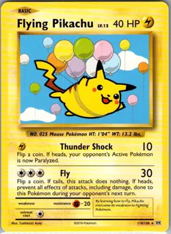 Flying Pikachu 110/108 Non Holo XY - Evolutions - Pokemon Card - NM - Image 1
