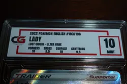 Pokemon TCG - Lady 193/196 Lost Origin Full Art Trainer Holo, CG10 MINT!!! - Image 3