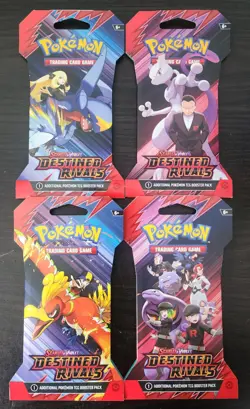Pokemon TCG Destined Rivals Sleeved Booster Packs FULL PACK ART SET - Image 1