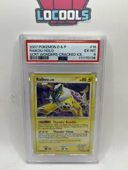 2007 Pokemon Diamond & Pearl Secret Wonders Cracked Ice RAIKOU Holo #16 PSA 6 - Image 1