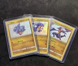 SHINY HOLO RARE Gible + Gabite + Garchomp SET Pokemon SV40/SV94 Hidden Fates NM - Image 1
