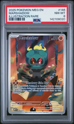 2025 POKEMON MEG EN-MEGA EVOLUTION | ILLUSTRATION RARE MARSHADOW 146 PSA 8 - Image 1