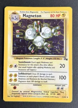 Pokemon TCG Magneton 11/62 Fossil Holo MP - Image 1