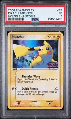 Pokemon Pikachu EX Holon Phantoms 78/110 Reverse Foil Stamped PSA 1 - Image 1