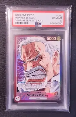 Monkey D.Garp OP02-002 L Alt - Paramount War - One Piece English PSA 10 - Image 1
