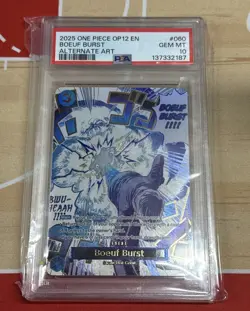 2025 ONE PIECE OP12-060 LEGACY OF THE MASTER BOEUF BURST EVENT ALT ART PSA 10 - Image 1