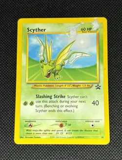 2000 Scyther Damaged HP Black Star Promo #45 Vintage Rare Pokemon TCG Card - Image 1