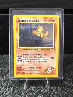 Blaine's Moltres 1/132 Gym Heroes 2000 Holo Rare WOTC Pokemon Card TCG SWIRL LP - Image 1