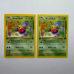 Pokemon TCG Weepinbell Jungle #48/64 2-Card Lot WOTC Vintage 1999 1st Edition - Image 1