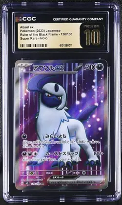 ✨✨ CGC 10 Pristine Absol ex 126/108 SR Pokemon Card Ruler of the Black Flame sv3 - Image 1
