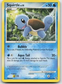 Pokemon Card Squirtle Common Secret Wonders 112/132 - Image 1