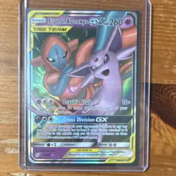 Pokemon Espeon & Deoxys GX TAG TEAM Ultra Rare Holo Card Sm-Unified Minds 72/236 - Image 2