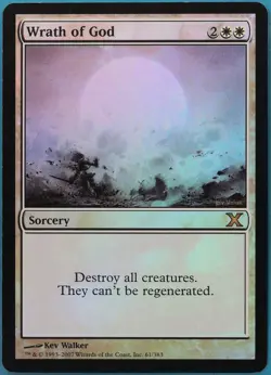 Wrath of God FOIL 10th Edition HEAVILY PLD White Rare CARD (448535) ABUGames - Image 1