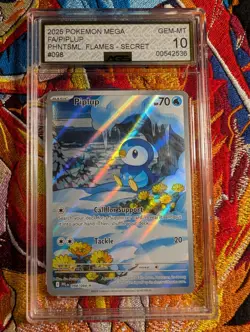 Pokemon TCG Piplup Illustration Rare 098/094 Phantasmal Flames AGS 10 GEM MINT - Image 1