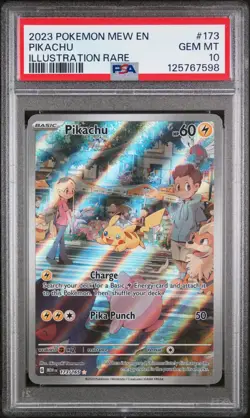2023 POKEMON MEW EN-151 ILLUSTRATION RARE #173 PIKACHU PSA 10 - Image 1