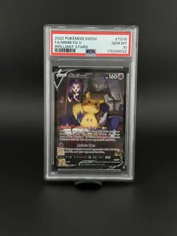 2022 POKEMON FULL ART/MIMIKYU V SWORD & SHIELD BRILLIANT STARS #TG16 PSA 10 - Image 1