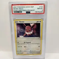 Pokemon Rare Eevee Fart Swirl Holo SWSH127 Evolving Skies Promo PSA 8 Near Mint - Image 2
