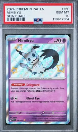 Pokemon Mimikyu 160/091 SV: Paldean Fates Holo Psa 10 - Image 1