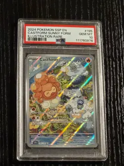 PSA 10 Pokemon Castform Sunny Form 195/191 Illustration Rare Surging Sparks - Image 1