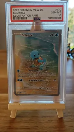 2023 Pokemon Squirtle Schiggy Illustration Rare German DE Mew 151 #170 PSA 10 - Image 1