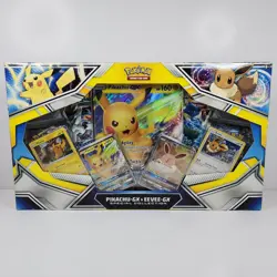 Pikachu Eevee GX Special Collection Box New Pokemon TCG Sun Moon Cosmic Eclipse - Image 1