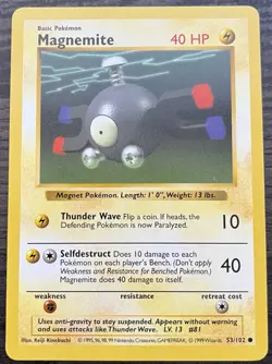 Shadowless Magnemite 053/102 Pokemon TCG WOTC Base Set MINT - Image 1