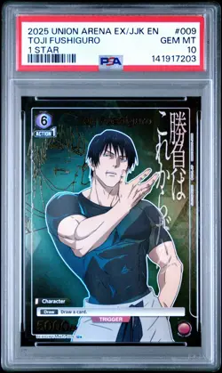 PSA 10 Union Arena Jujutsu Kaisen Toji Fushiguro UEX02BT/JJK-2-009 U* - Image 1