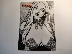 1x Mountain Altered Art Hand Drawn Basic Land AC565 by SpellBound - Image 1