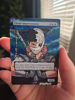 MTG Hand Painted Alter Naruto Obito Clever Impersonator by BrinnieMakes Magic th - Image 1