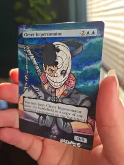 MTG Hand Painted Alter Naruto Obito Clever Impersonator by BrinnieMakes Magic th - Image 5