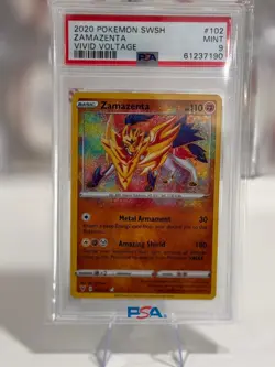 2020 Pokemon SWSH Vivid Voltage Zamazenta Holo Amazing Rare #102 PSA 9 🔥🔥🔥 - Image 1