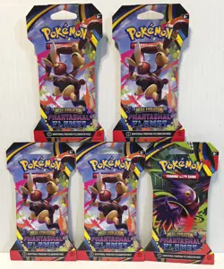 Pokemon Mega Evolution Phantasmal Flames Lot Of 5 Sleeved Booster Pack - Image 1