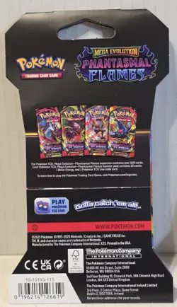 Pokemon Mega Evolution Phantasmal Flames Lot Of 5 Sleeved Booster Pack - Image 2