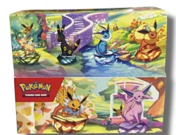 Pokemon TCG Prismatic Evolutions Mini Tin *EMPTY* Display Box & 8 Tins w/Coins - Image 5
